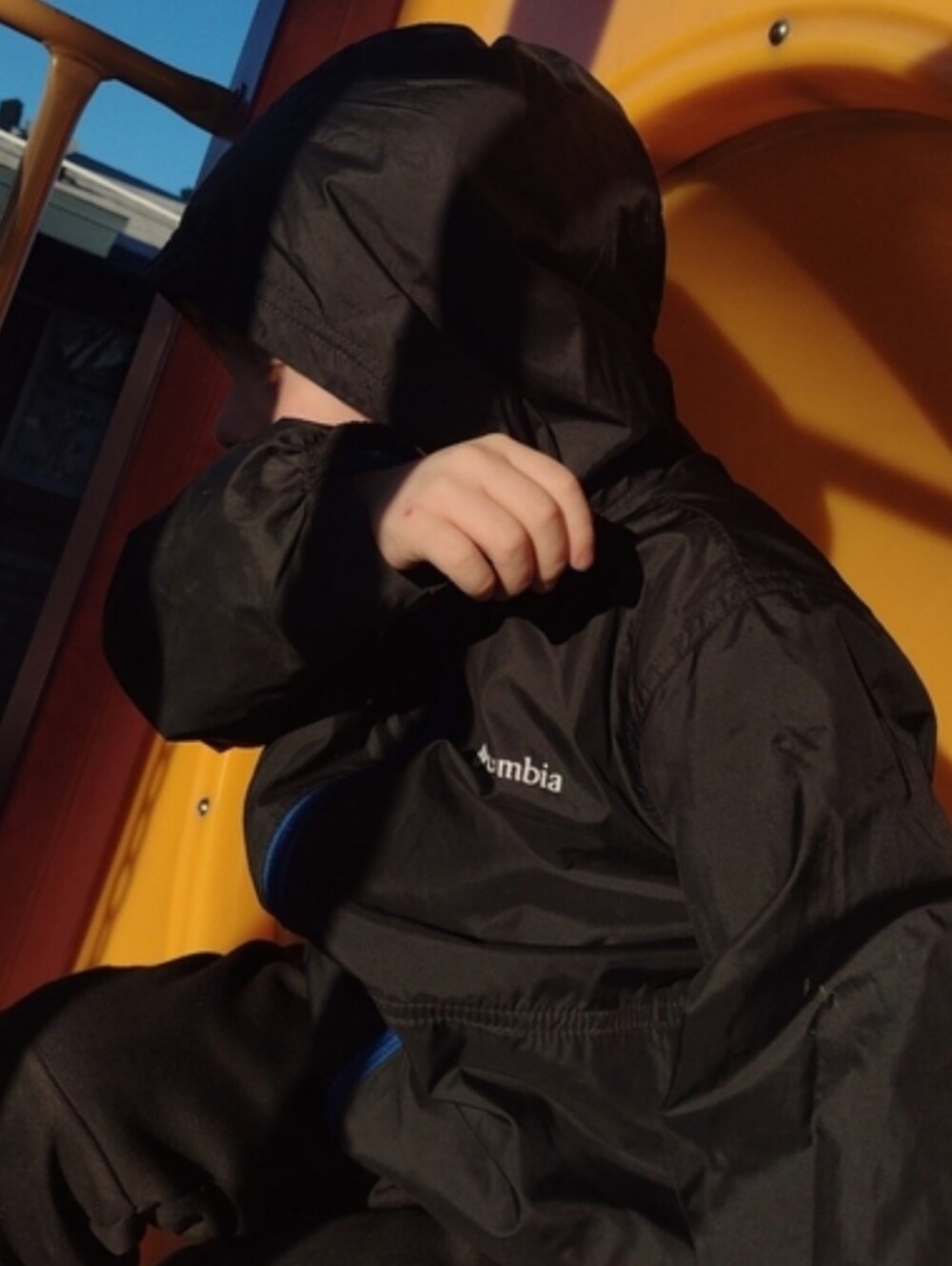 Columbia Kids Black Hooded Jacket with Blue Fleece Lining - Picture 14 of 14